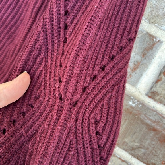 Ann Taylor Burgundy Lace-Up Knit Sweater - Picture 6 of 10